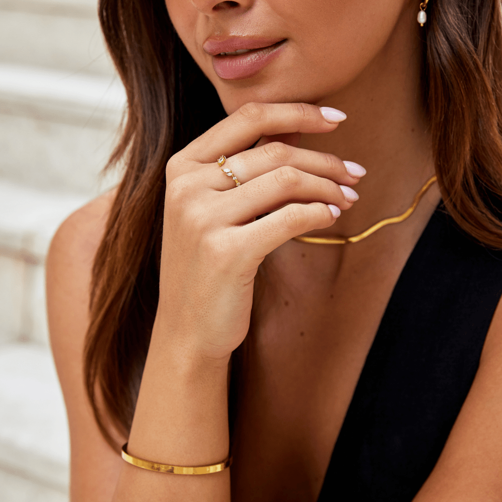 Bague Lily Vigne Cristal et Or