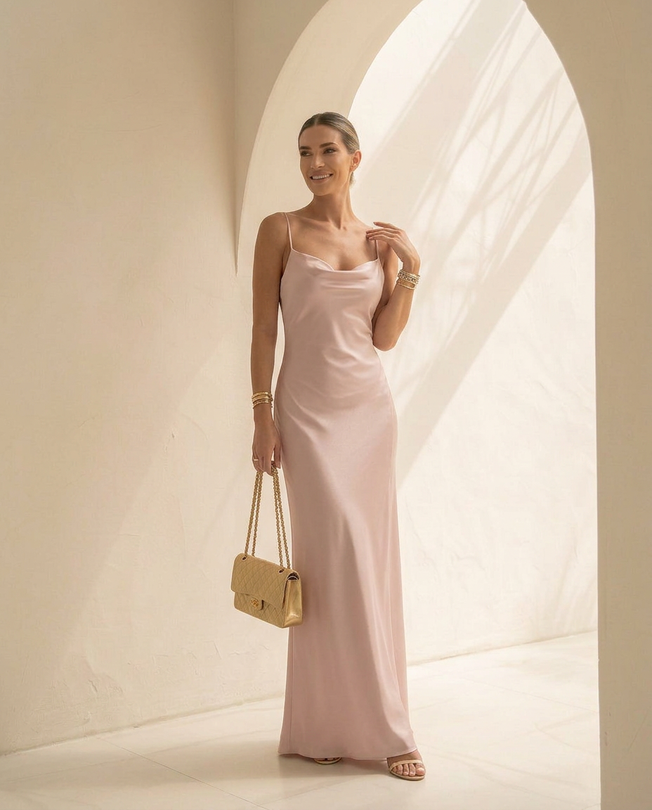 Aurelia · Robe maxi drapée