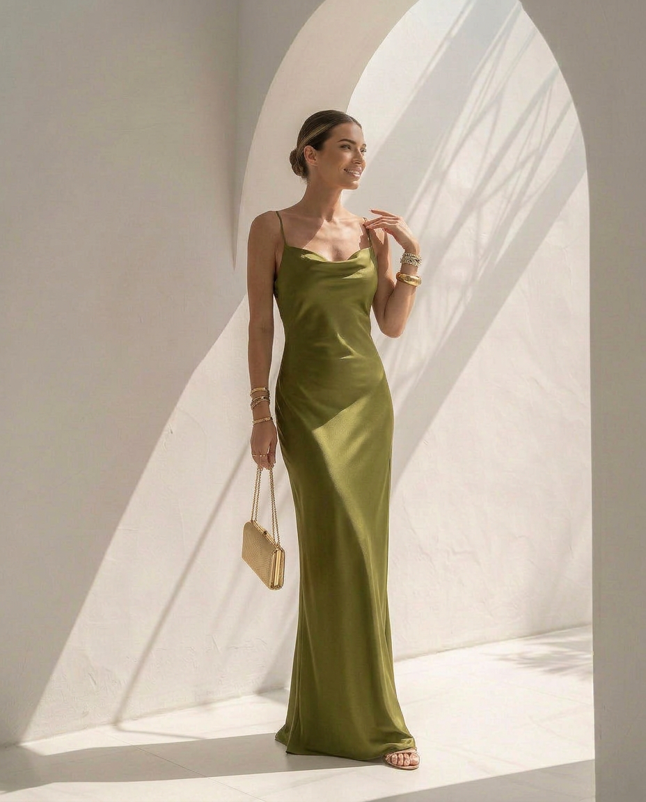 Aurelia · Robe maxi drapée