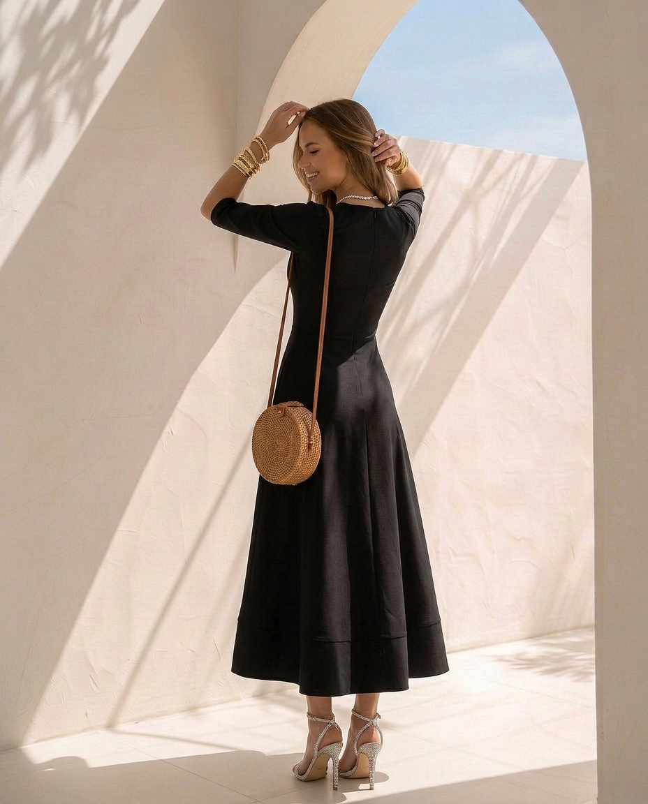 Céleste · Robe midi à silhouette fluide