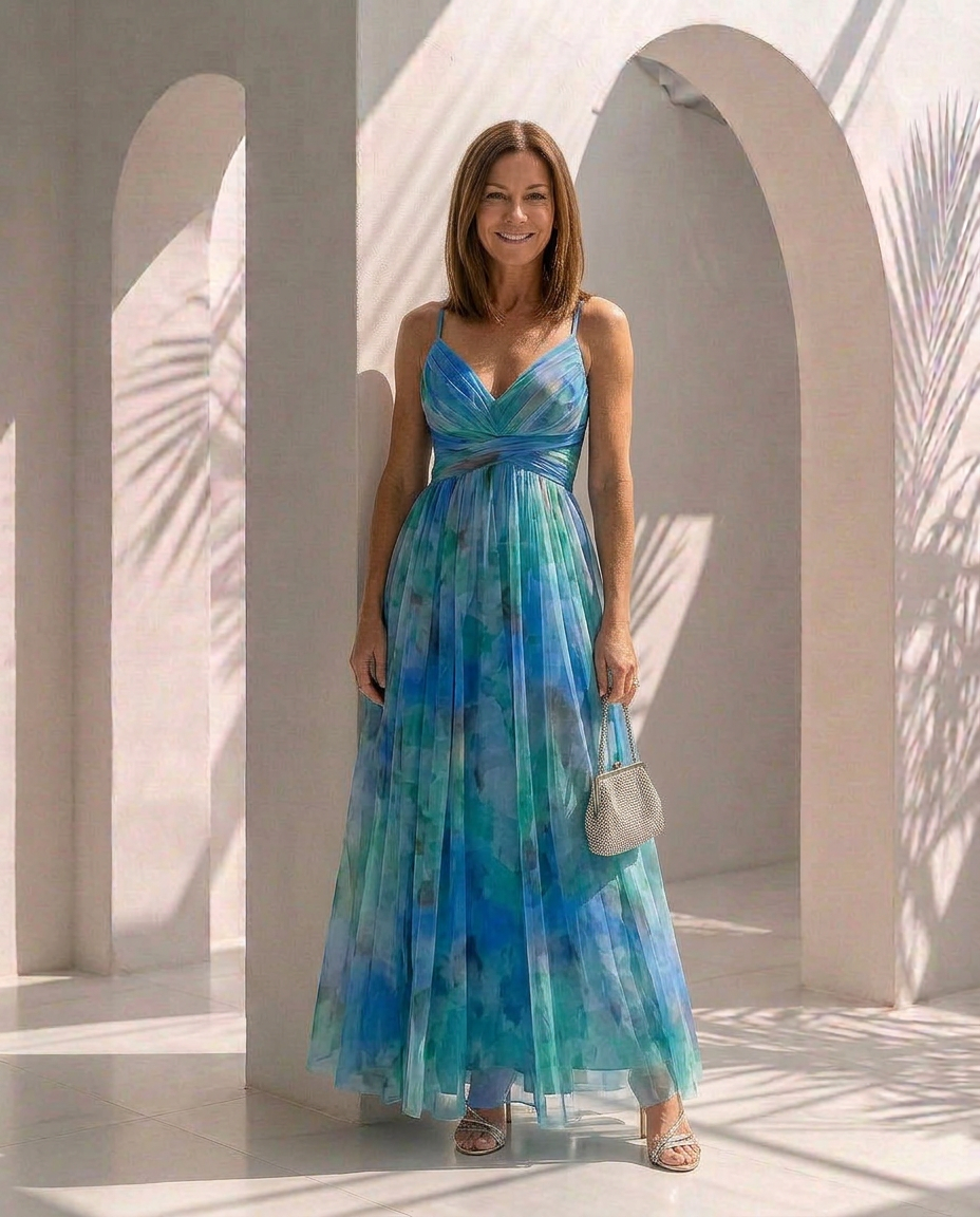 Rosélia · Robe longue fleurie en mousseline