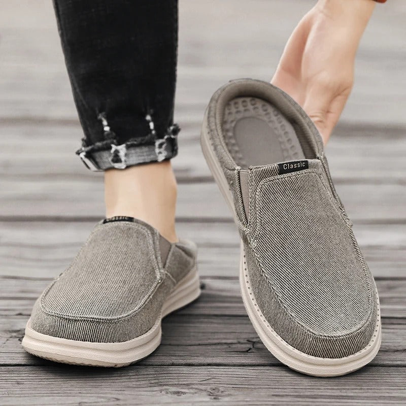 Mules en denim à enfiler