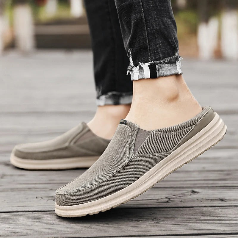 Mules en denim à enfiler