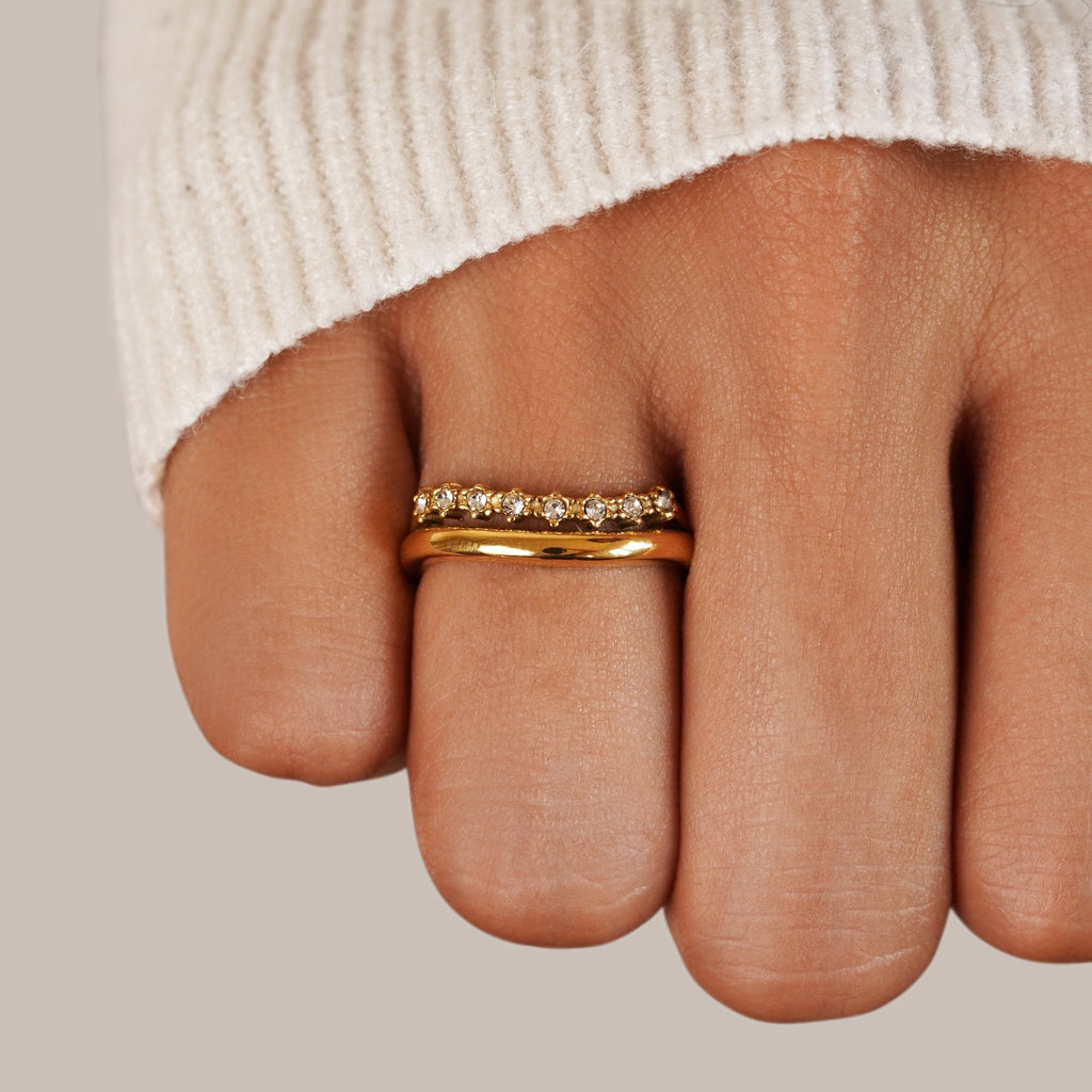 Bague Marissa Cristal Blanc Multi-Rangs