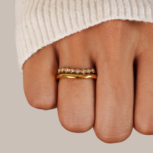 Bague Marissa Cristal Blanc Multi-Rangs