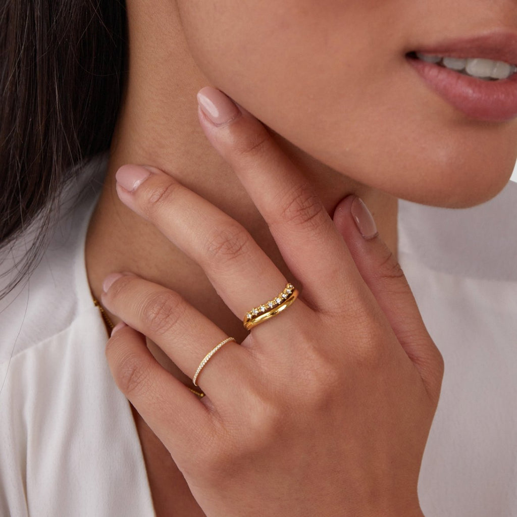 Bague Marissa Cristal Blanc Multi-Rangs