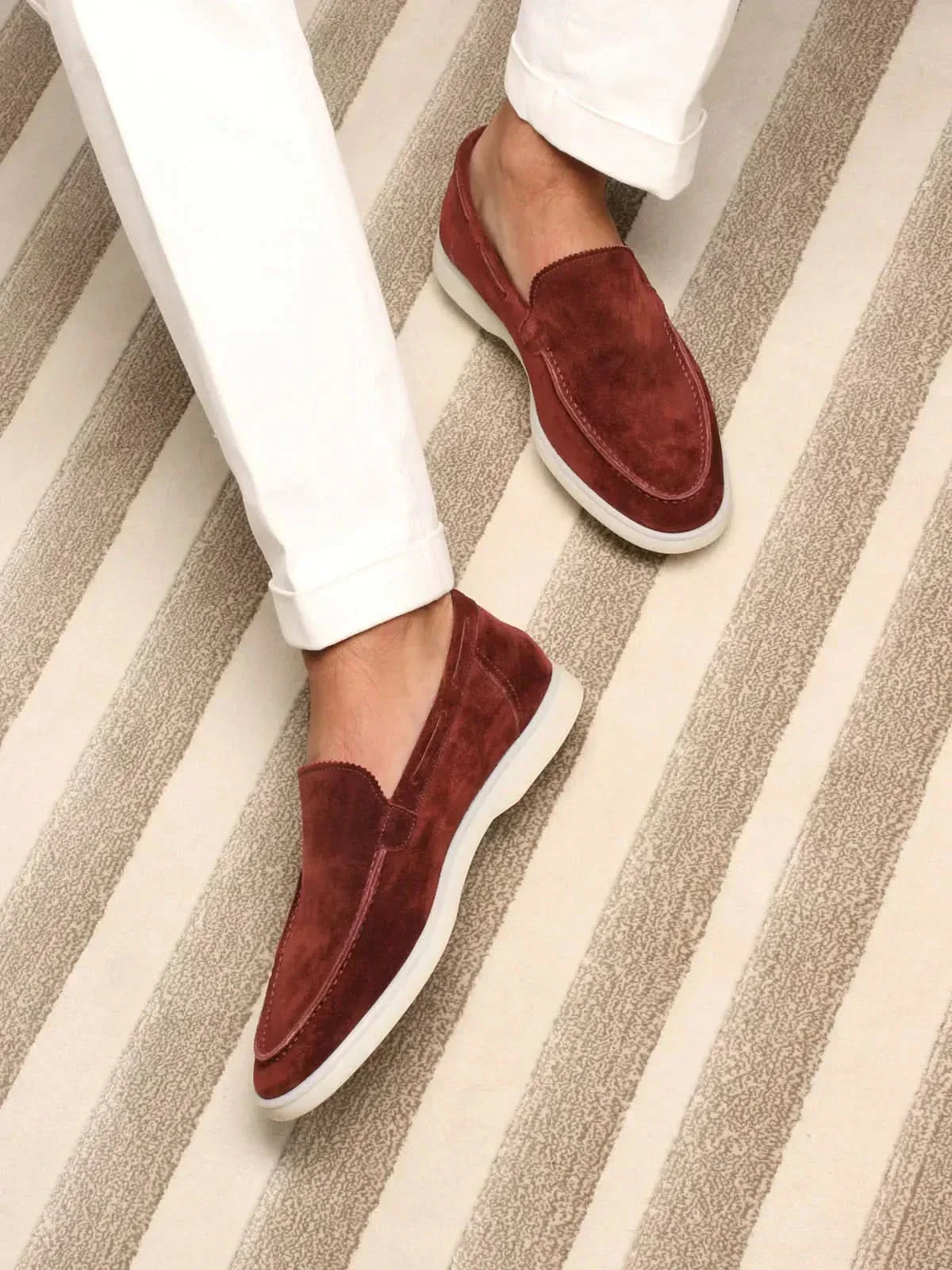 Mocassin bordeaux — porté