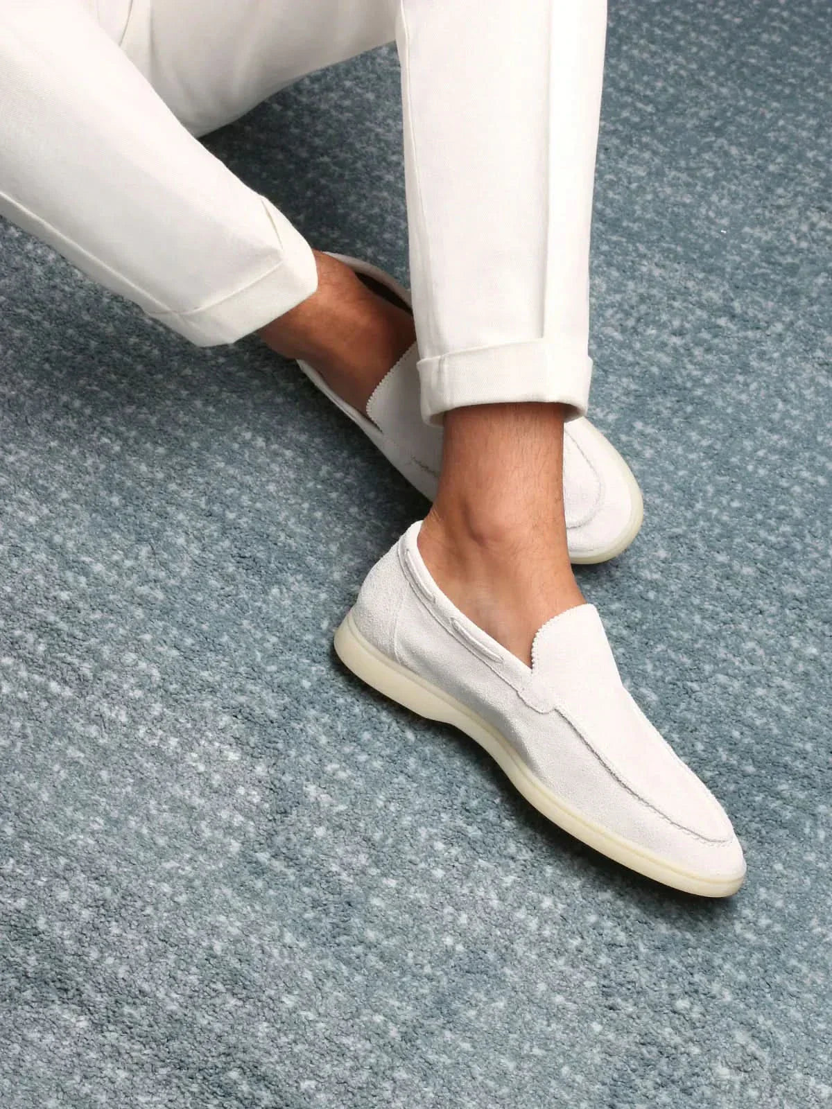 Mocassin blanc nacré — détail