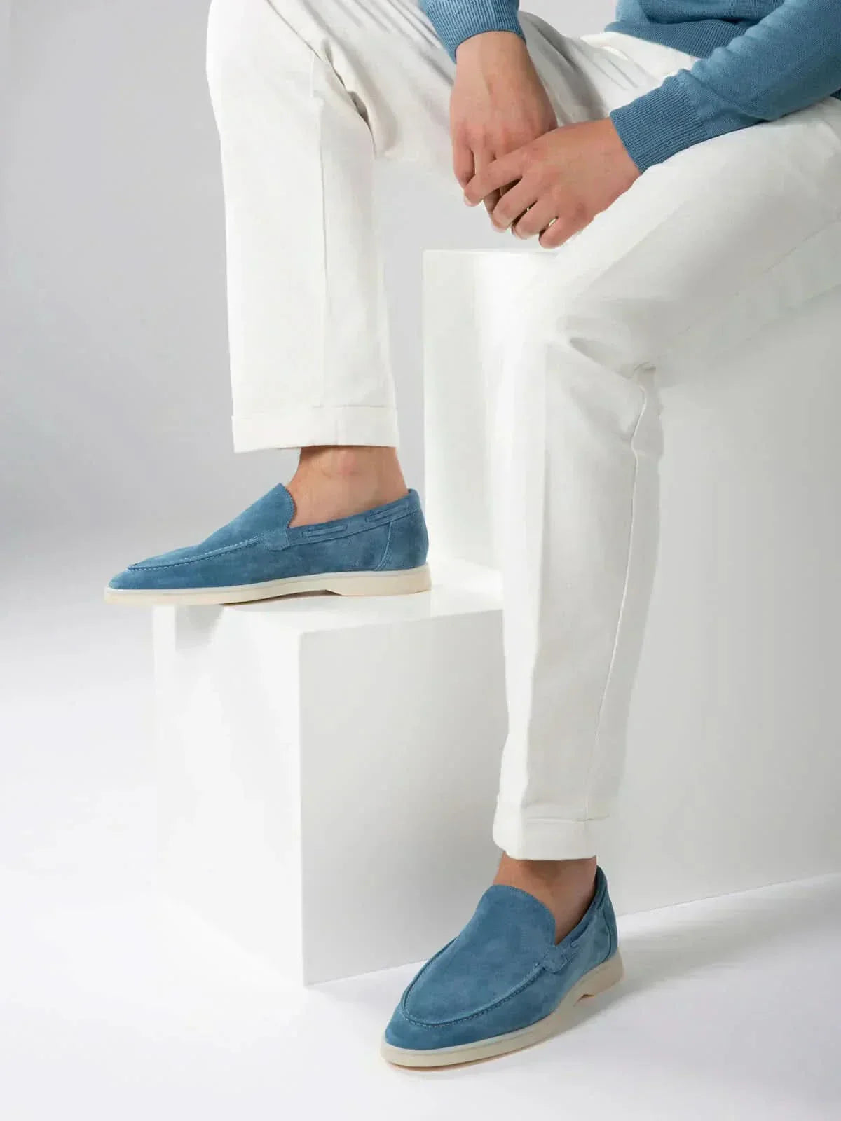 Mocassin bleu océan — détail