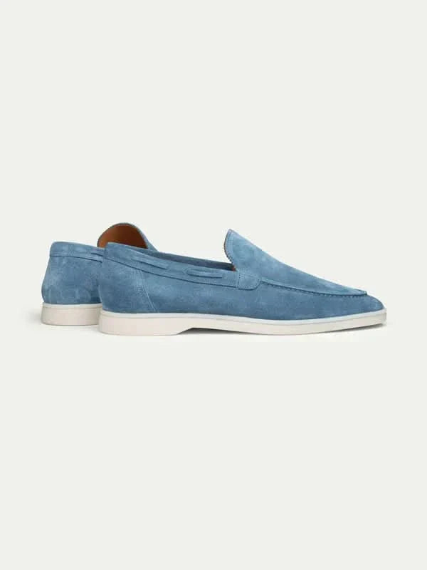 Mocassin bleu océan — porté