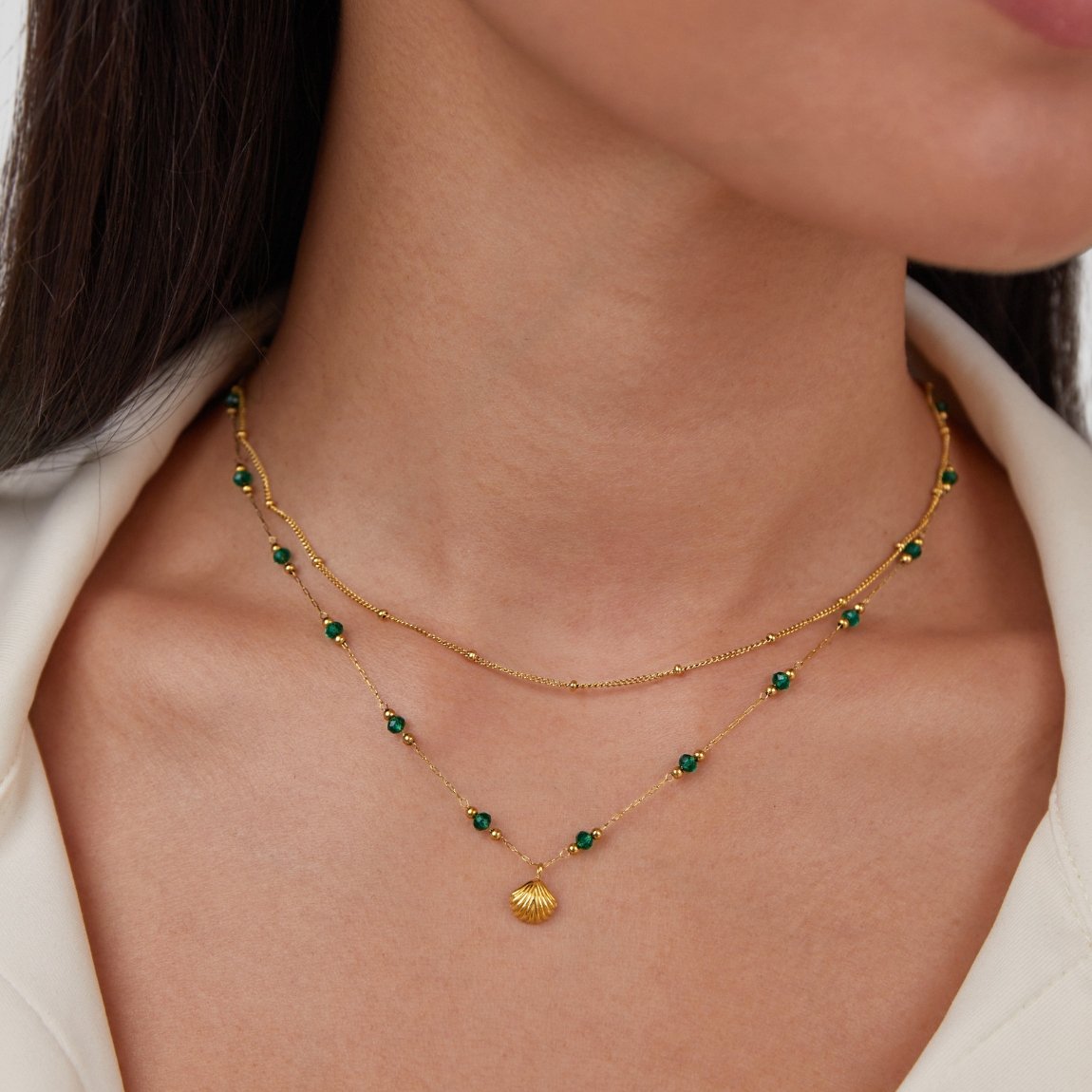 Collier Niyah Chaîne et Perles Dorées