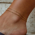 Bracelet de cheville Pia doré multi-rangs