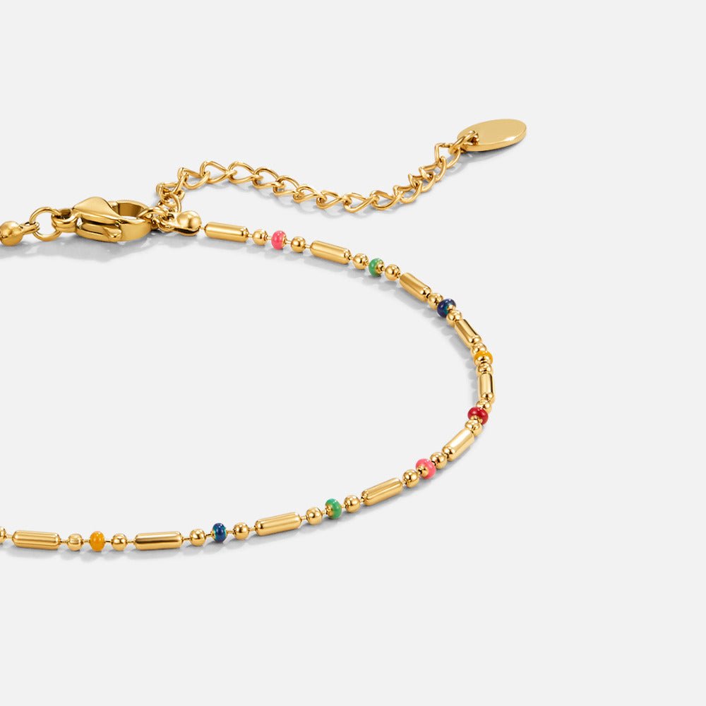 Bracelet de Cheville Perles Arc-en-Ciel