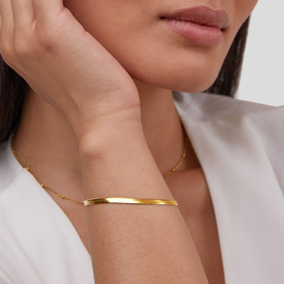Bracelet Chaîne Serpent Sarya Doré