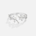 Bague Vigne cristal argentée