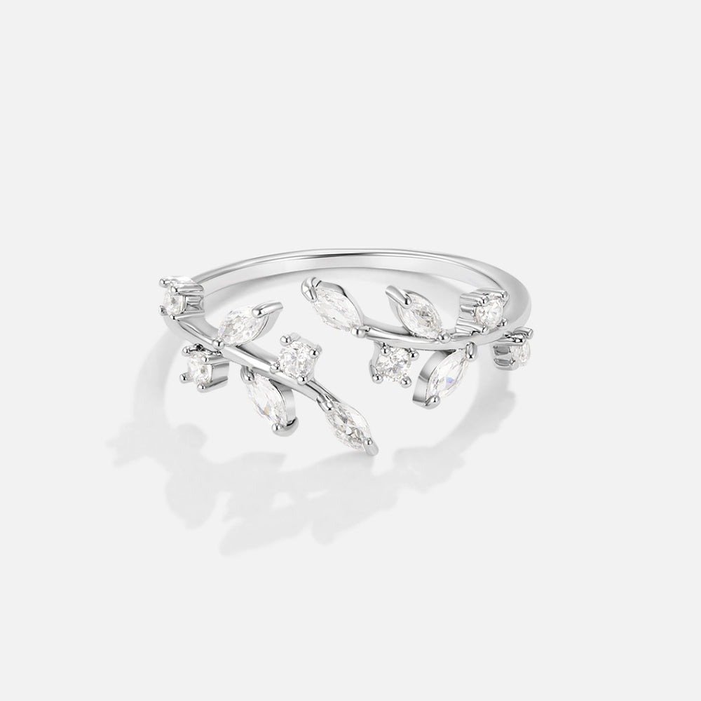 Bague Vigne cristal argentée