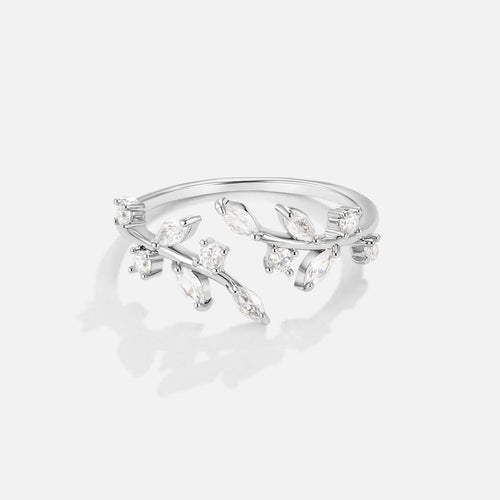 Bague Vigne cristal argentée