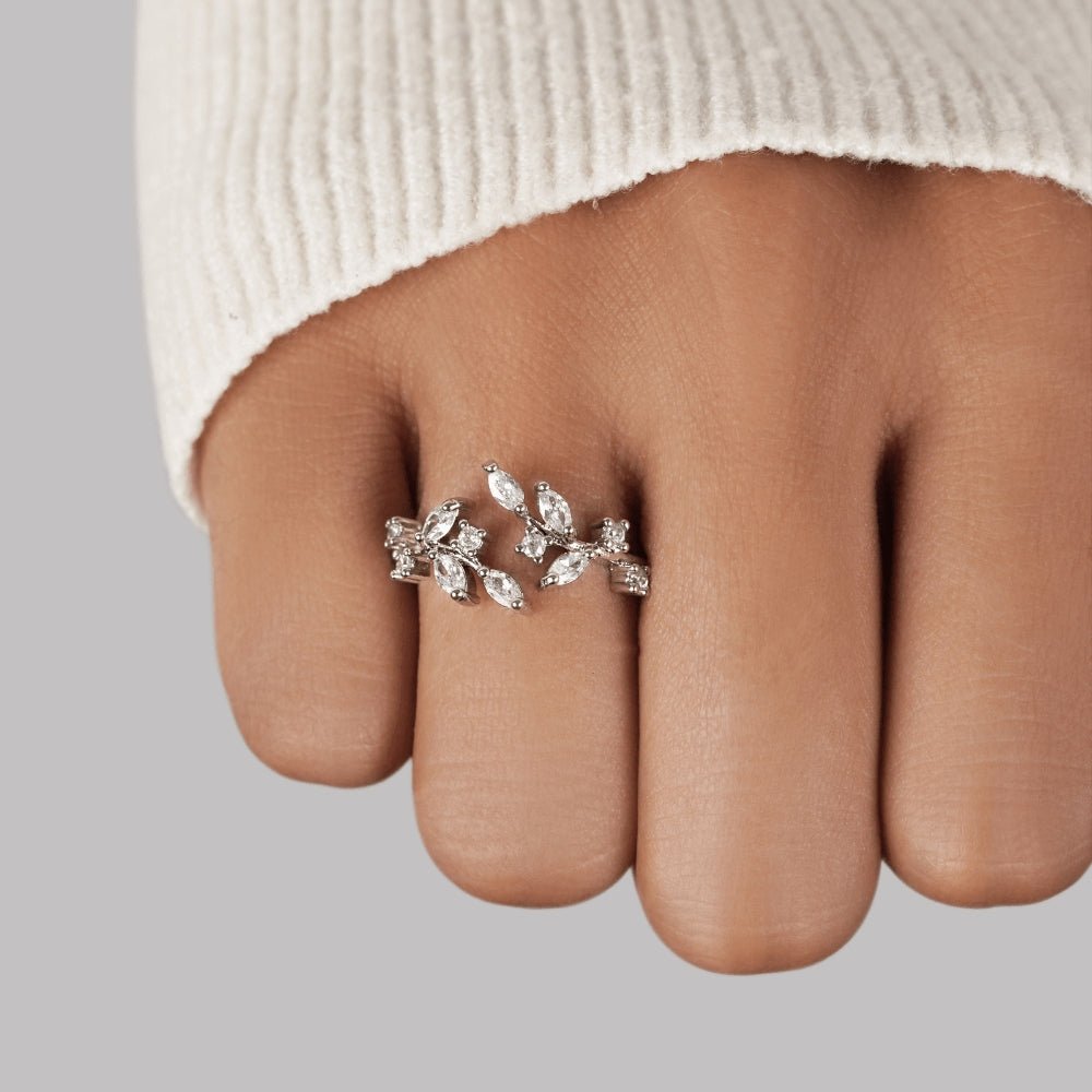 Bague Vigne Cristal Argentée