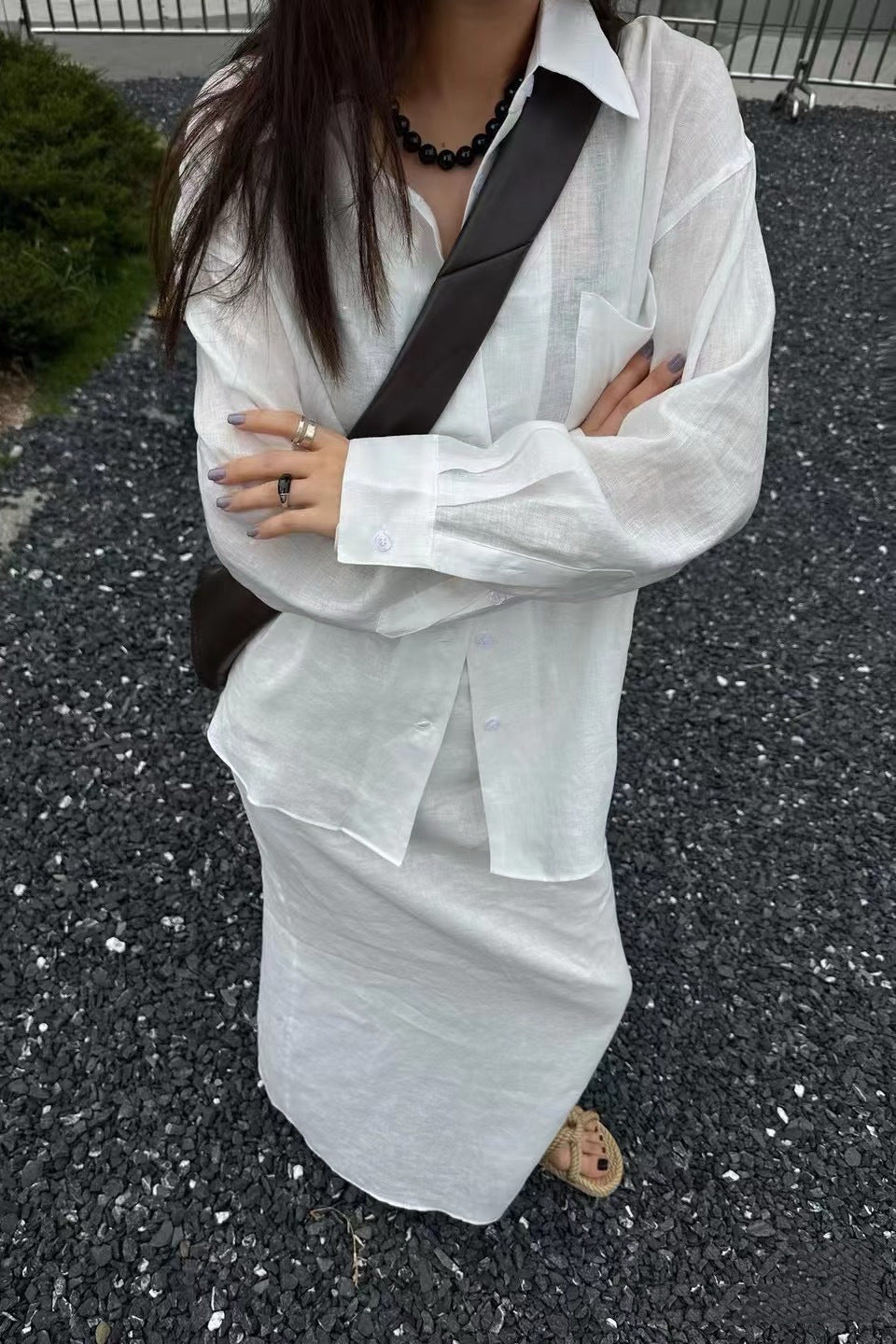 Beatrice Blouse en lin à coupe ample et manches longues