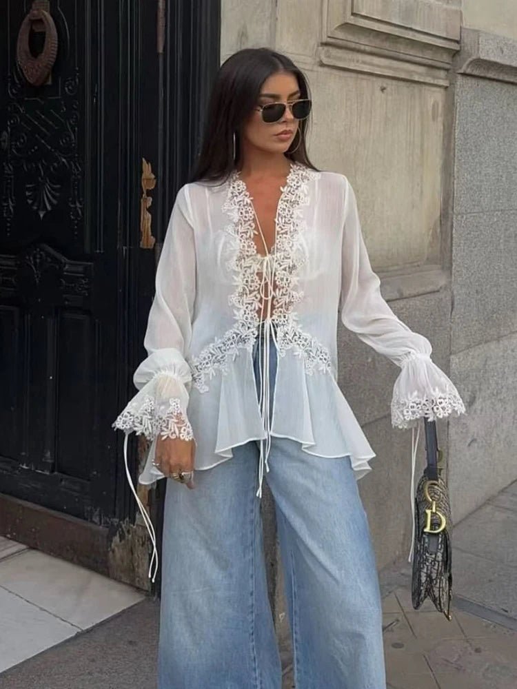 Top cardigan Emily en dentelle