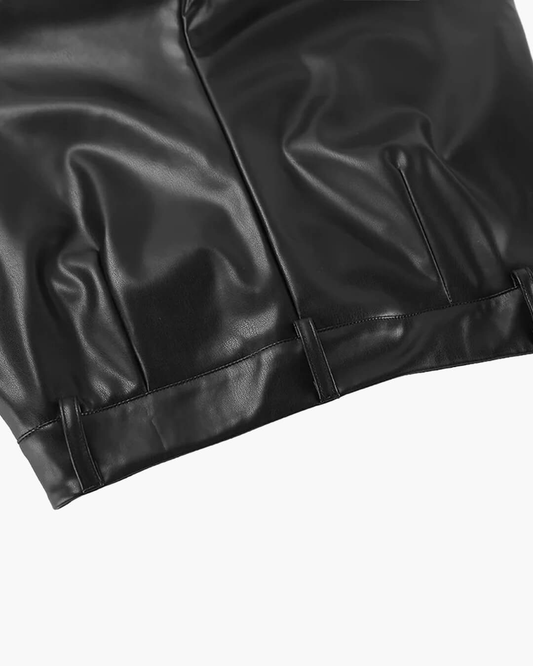 Pantalon Ada en cuir à jambes larges