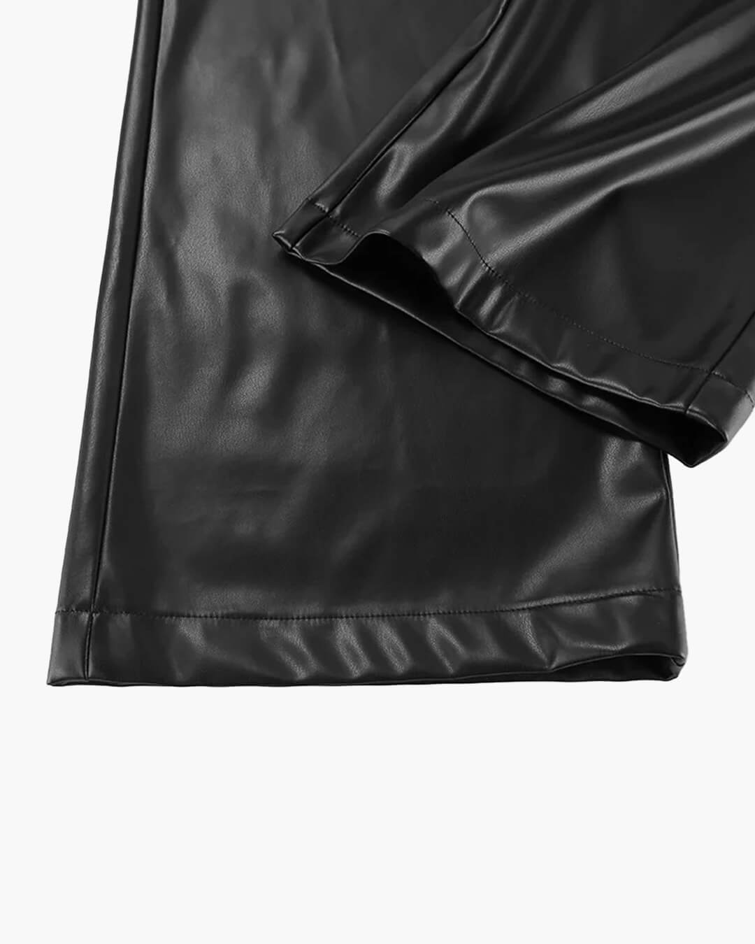 Pantalon Ada en cuir à jambes larges