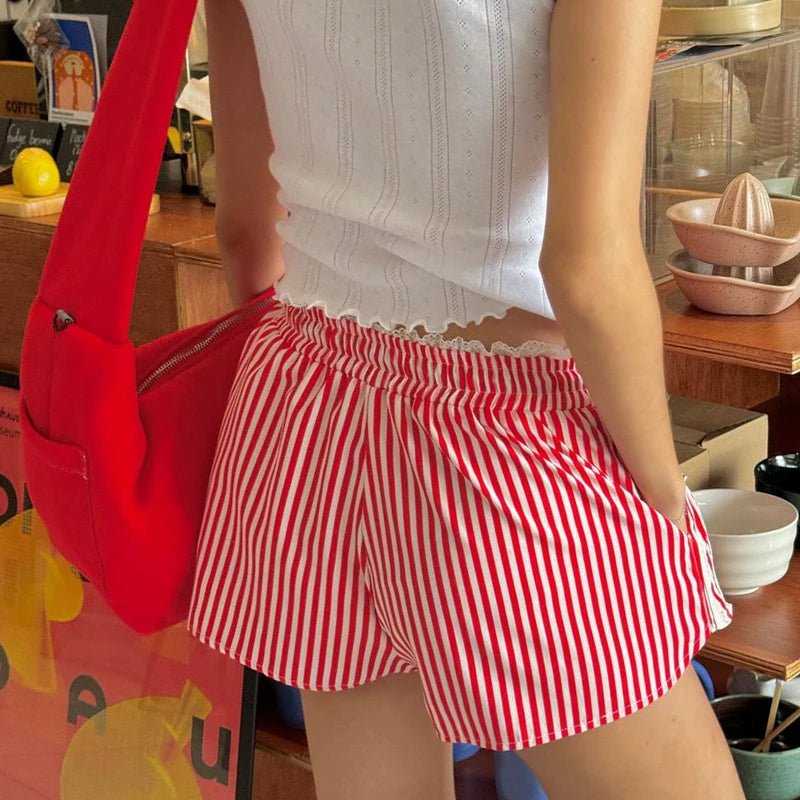 Short rayé à cordon de serrage Ruby