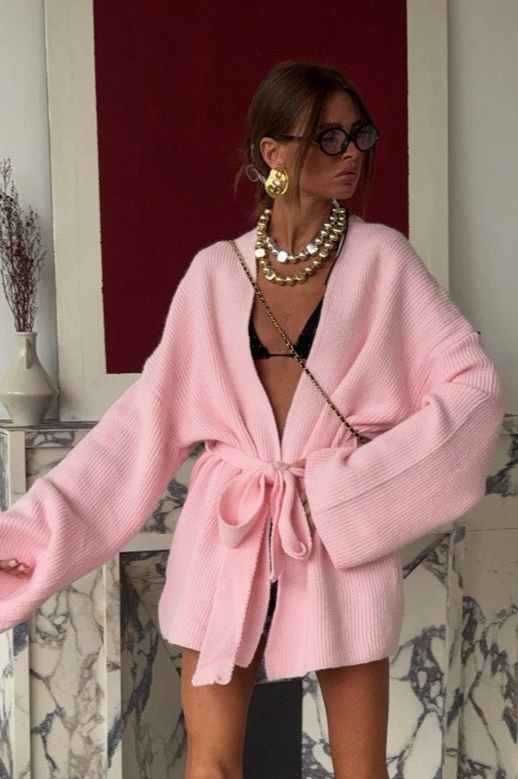 Cardigan midi Bianca avec ceinture
