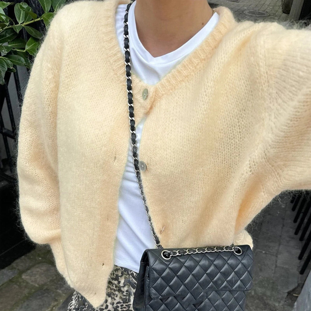 Cardigan Rachel oversize en maille duveteuse