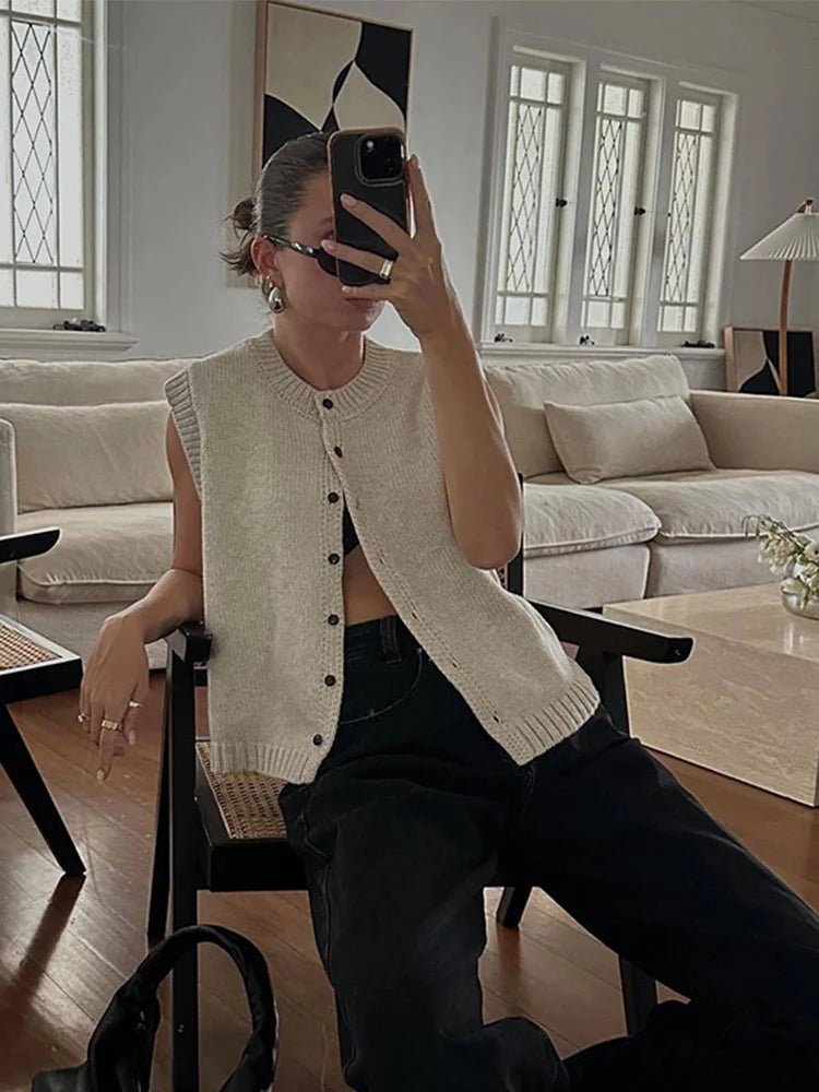 Gilet cardigan en maille Tori à boutons sur le devant