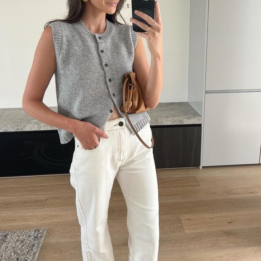 Gilet cardigan en maille Tori à boutons sur le devant