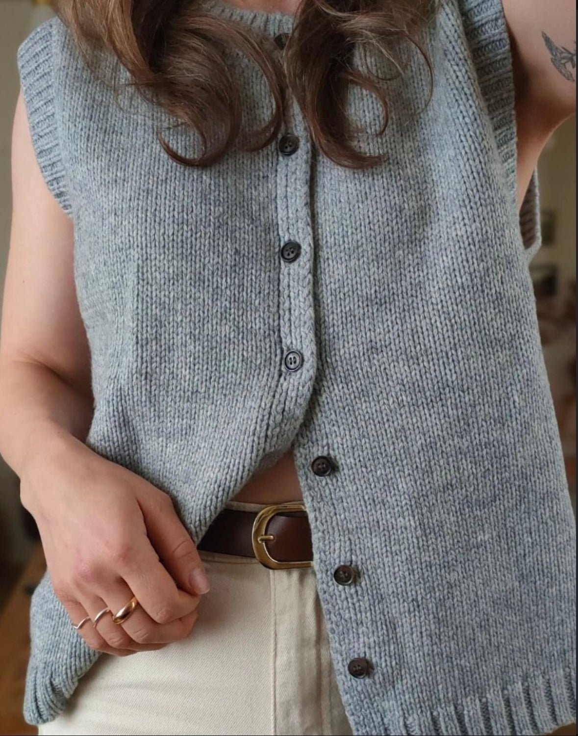 Gilet cardigan en maille Tori à boutons sur le devant