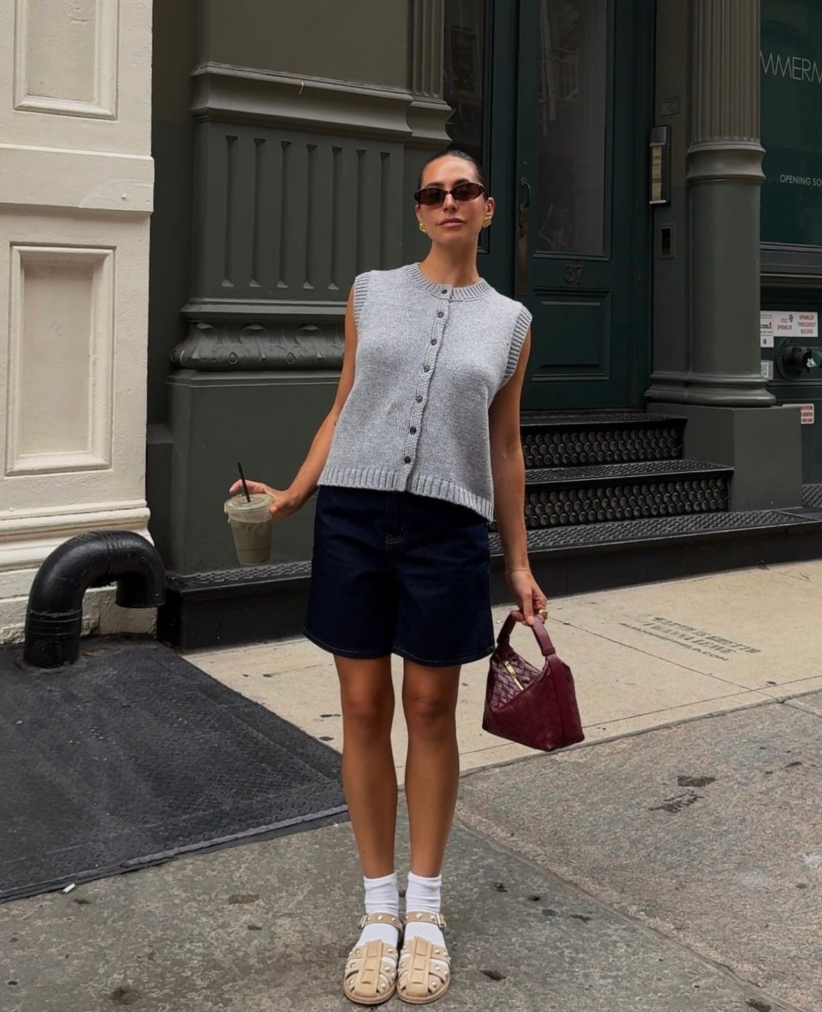 Gilet cardigan en maille Tori à boutons sur le devant