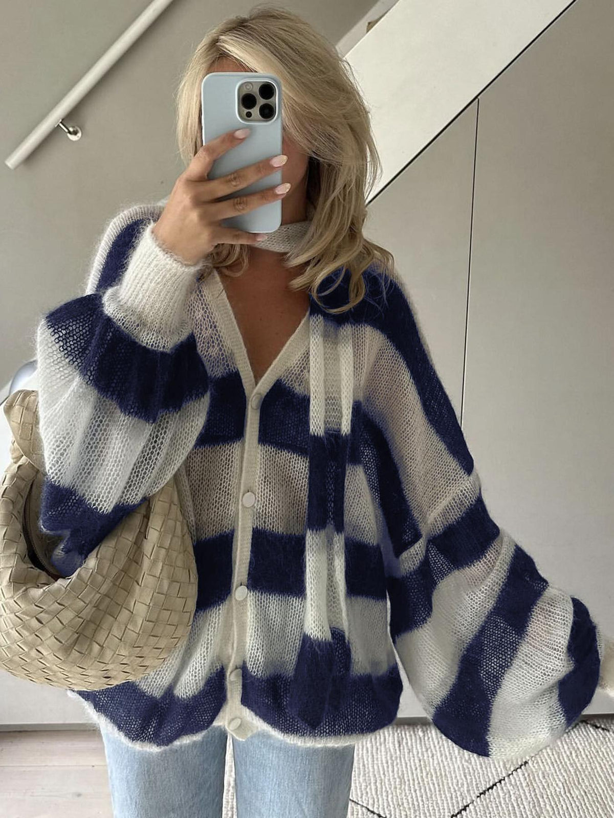 Cardigan Christel rayé à coupe ample