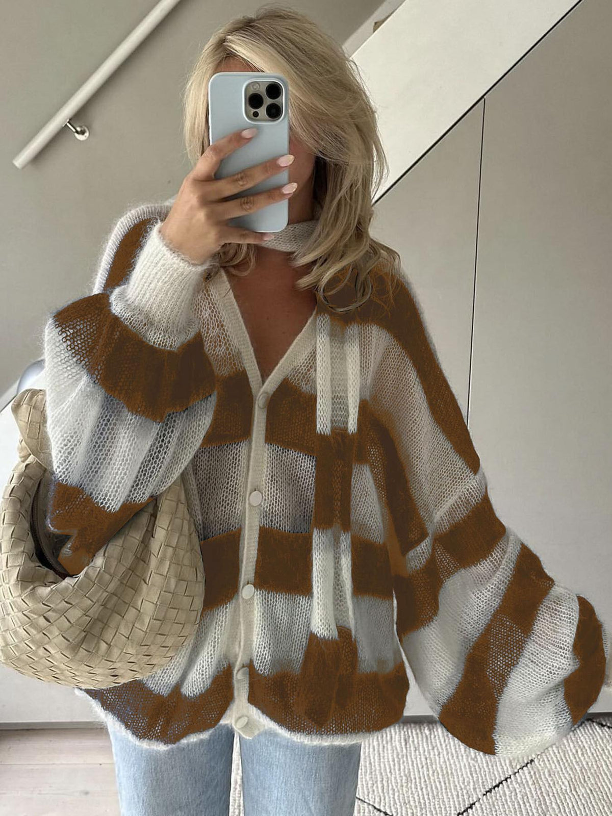 Cardigan Christel rayé à coupe ample