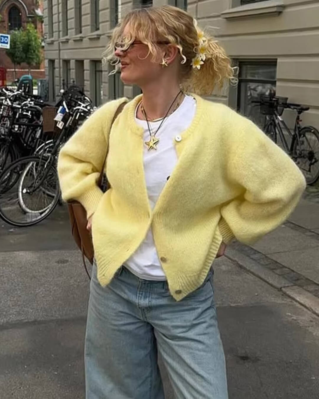Gilet en maille duveteuse Freya