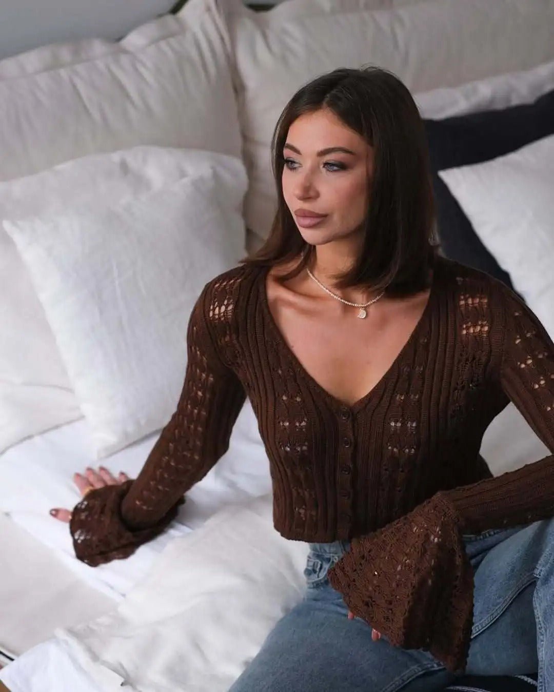 Cardigan Kendall en maille ajourée