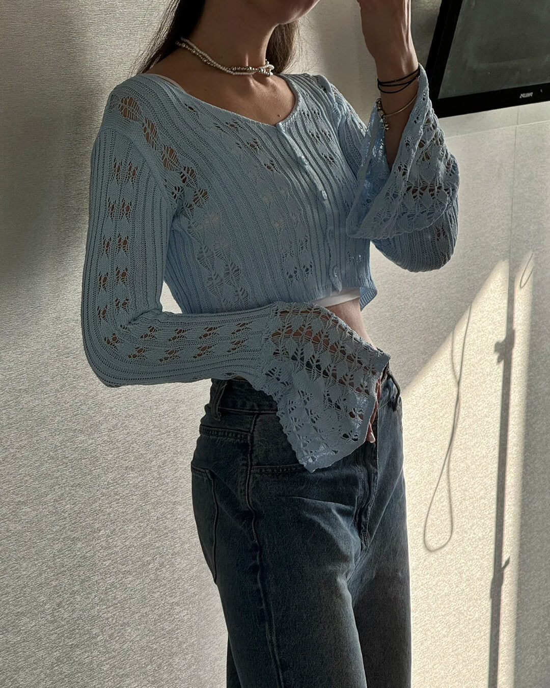 Cardigan Kendall en maille ajourée