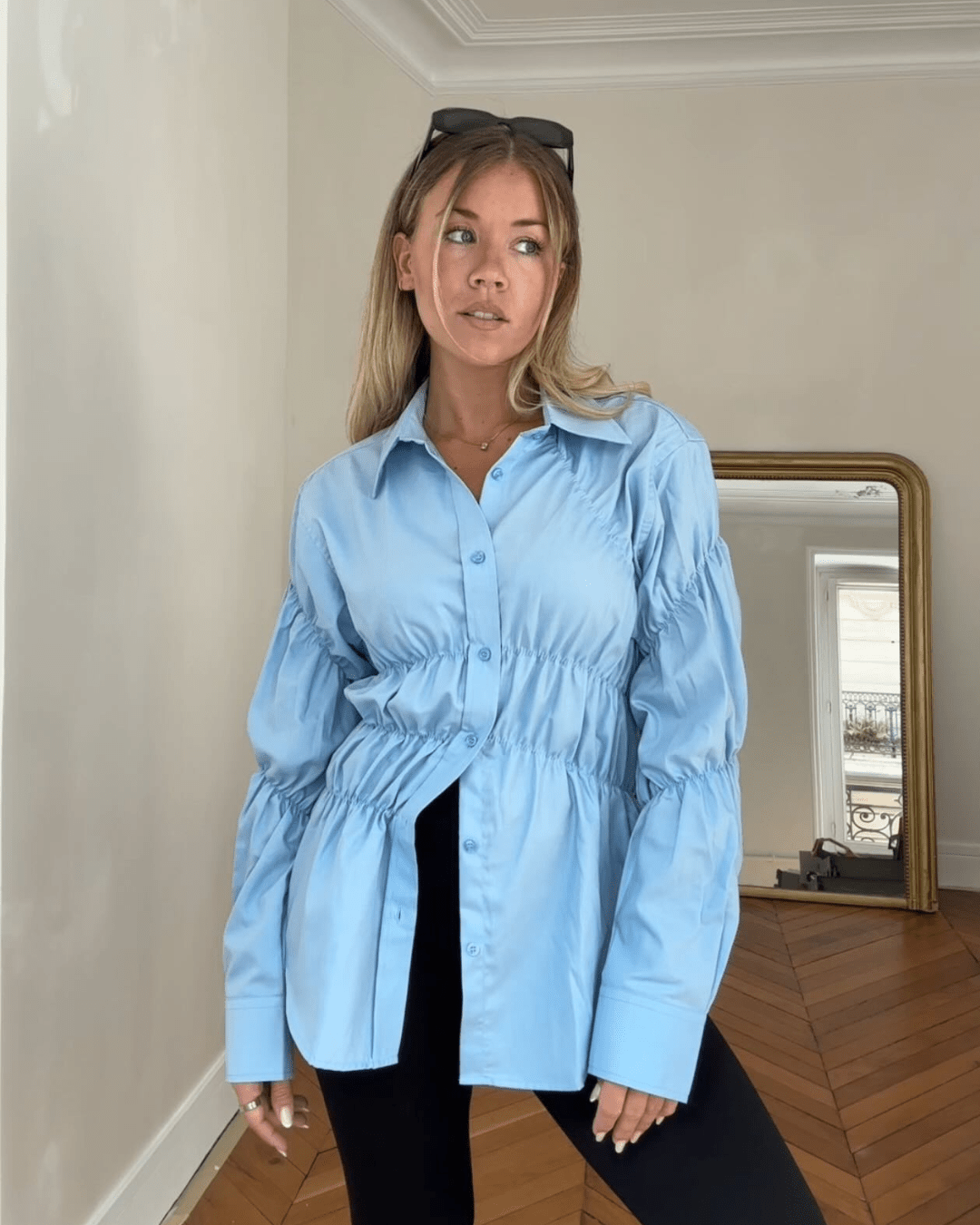 Chemise Suzette froncée à manches longues