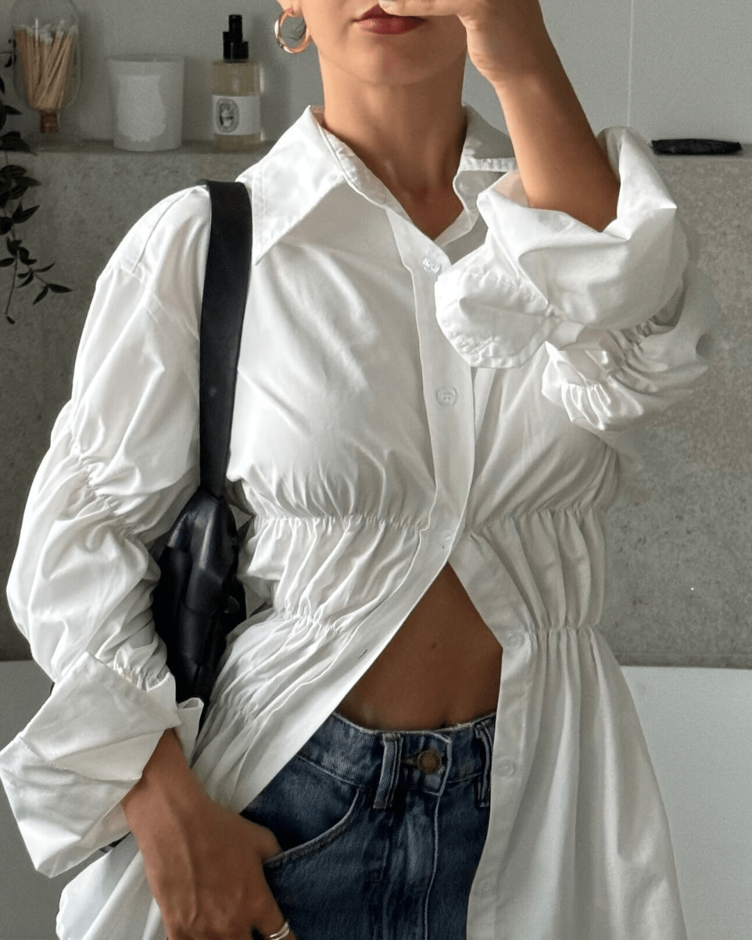 Chemise Suzette froncée à manches longues