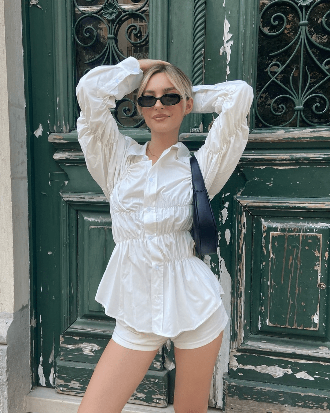 Chemise Suzette froncée à manches longues