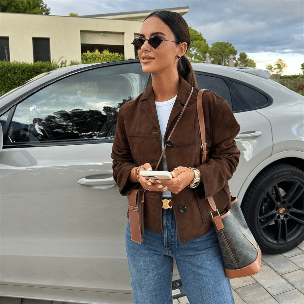 Manteau en daim Amara