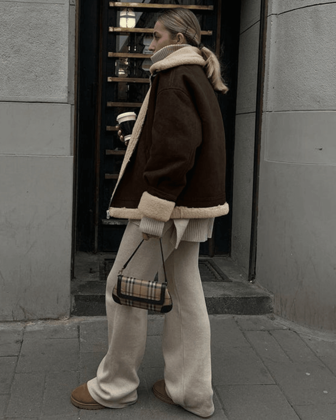 Aurora Veste en daim synthétique imitation cuir