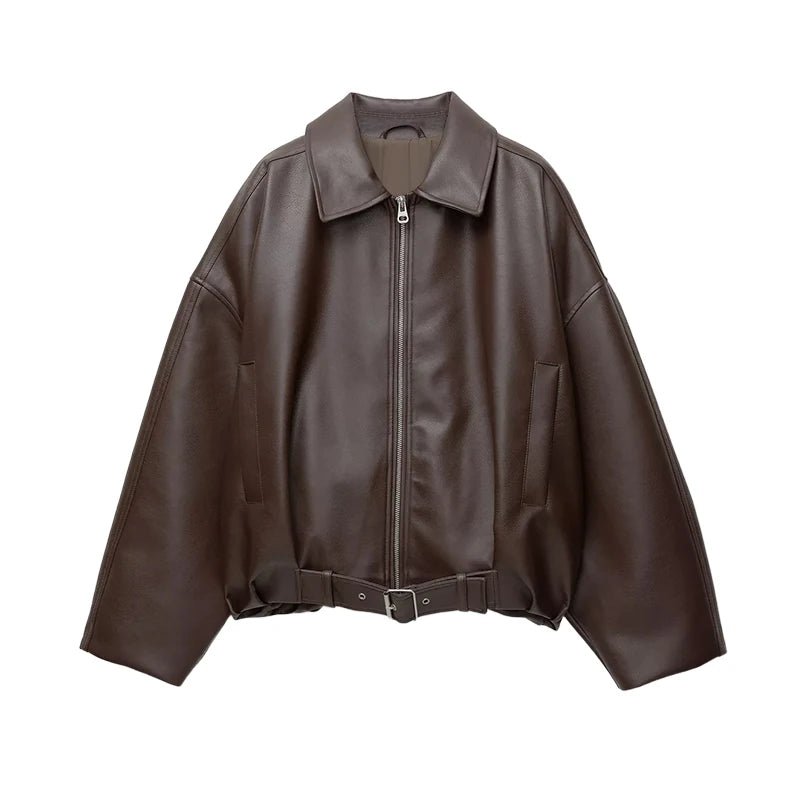 Veste Carine en cuir style motard