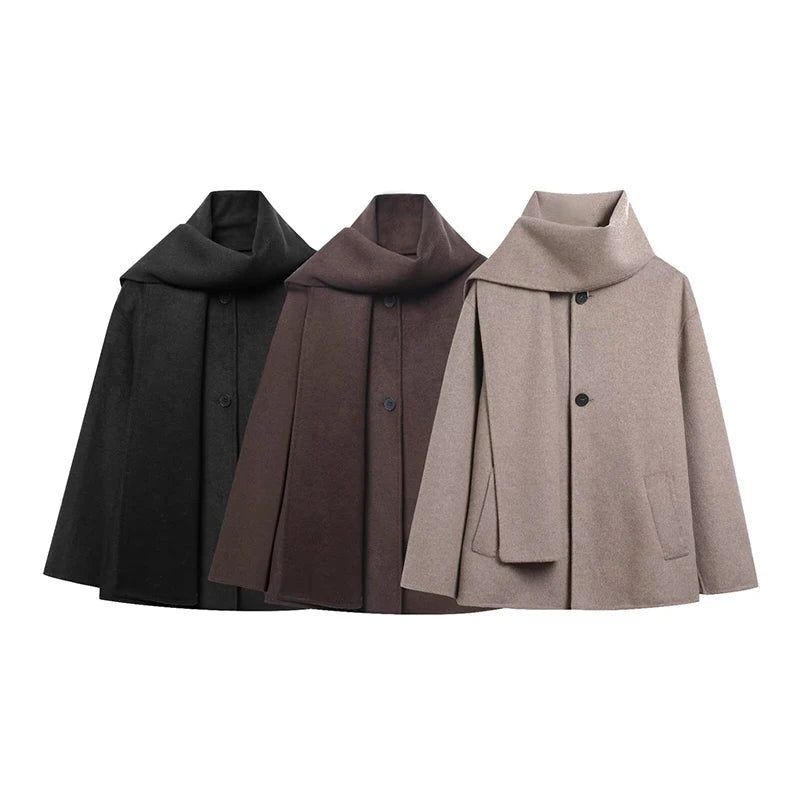 Manteau Cecille avec écharpe