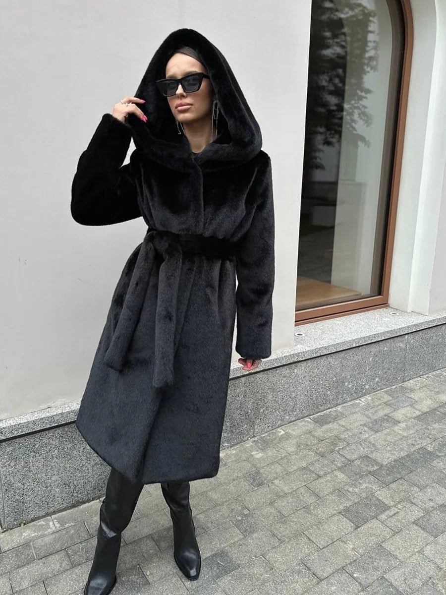 Bex manteau long à capuche