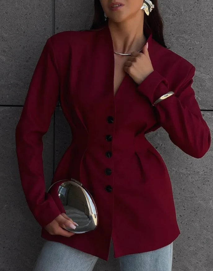Blazer Daniela sans col à taille cintrée