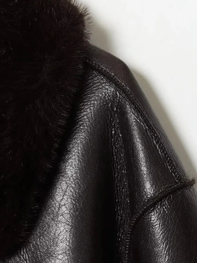 Veste réversible en similicuir avec fausse fourrure Joana