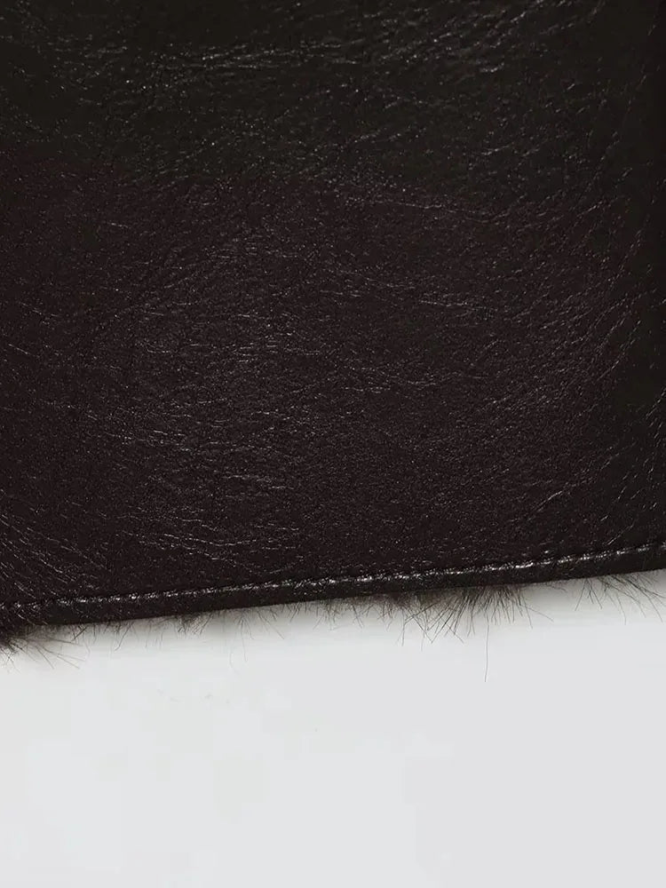 Veste réversible en similicuir avec fausse fourrure Joana