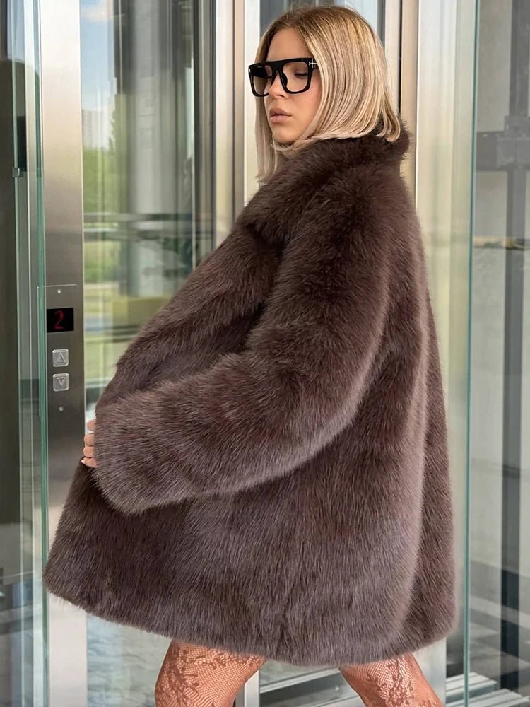 Manteau oversize en fausse fourrure Lena
